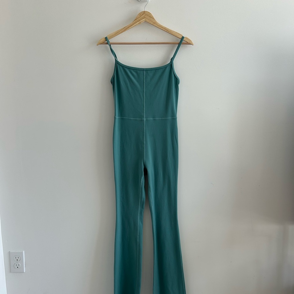 Aritzia Teal Jumpsuit with Flared Legs